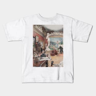 Interior of the Furstenberg Gallery by Carl Larsson Kids T-Shirt